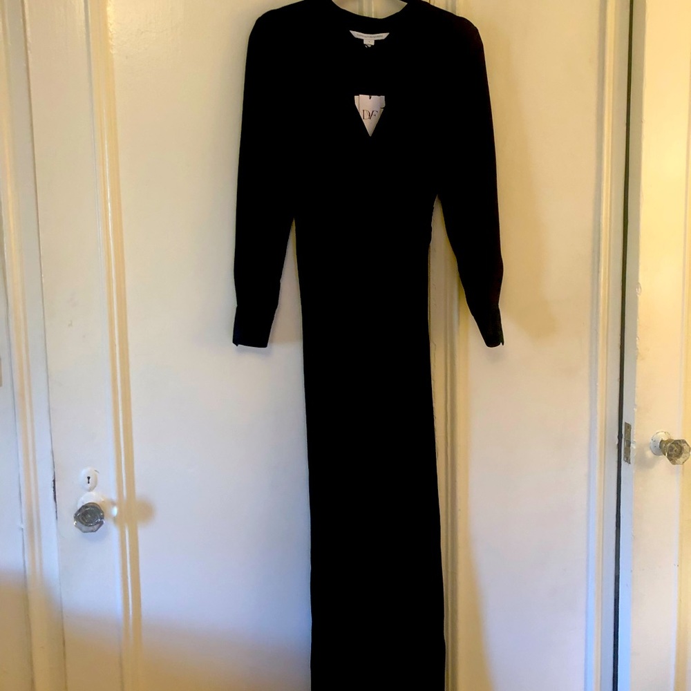 DVF long sleeve black pants jumpsuit size 0